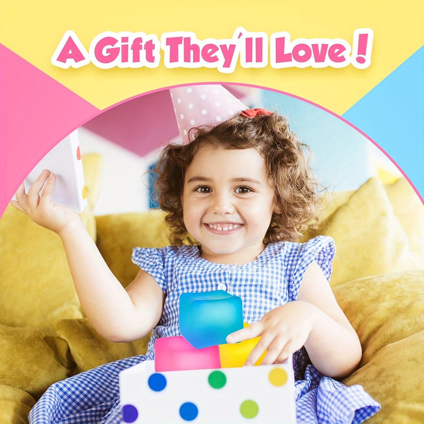Set Cubo de hielo 3 pack squishy alivia ansiedad y tensión