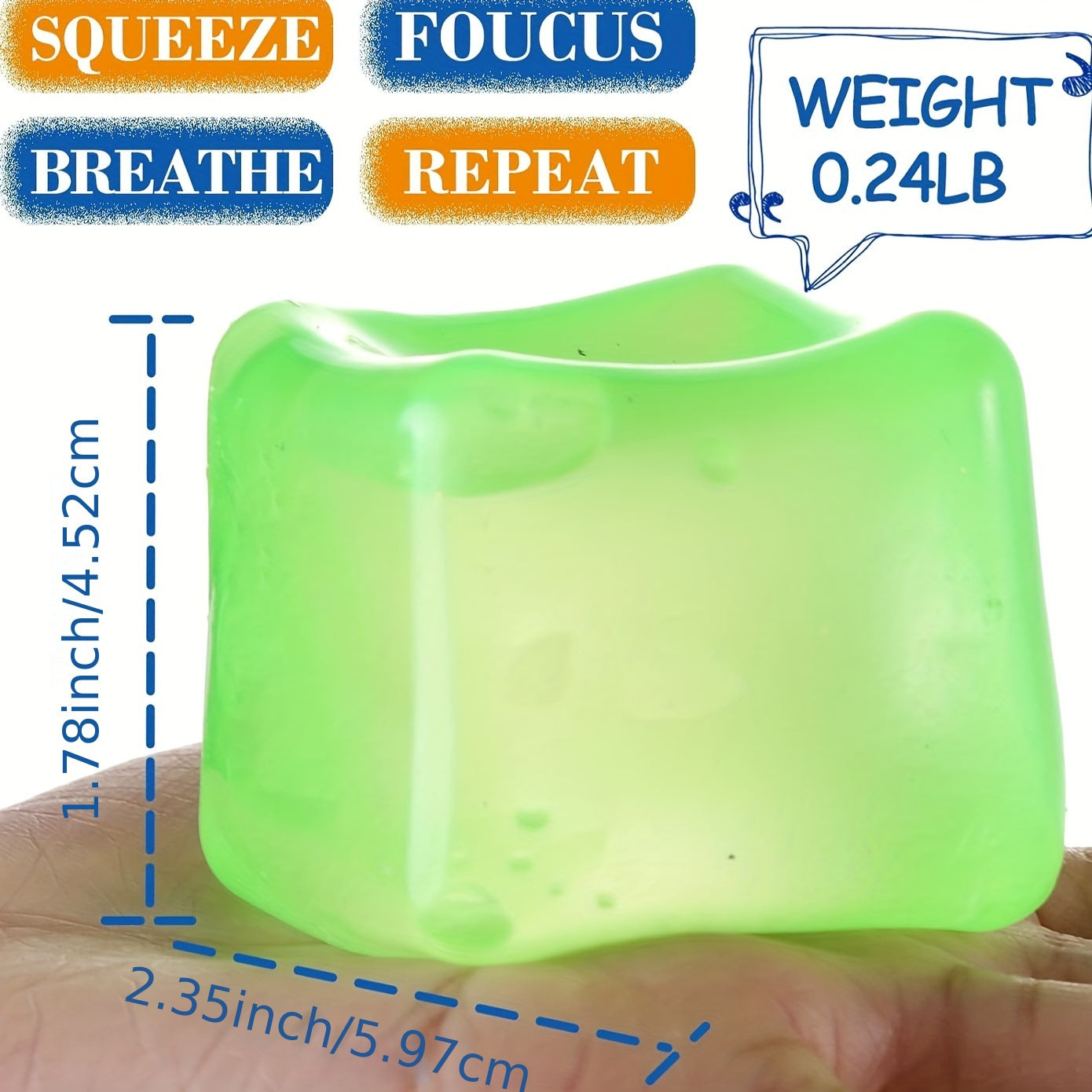 Cubo de hielo squishy sensorial antiestrés