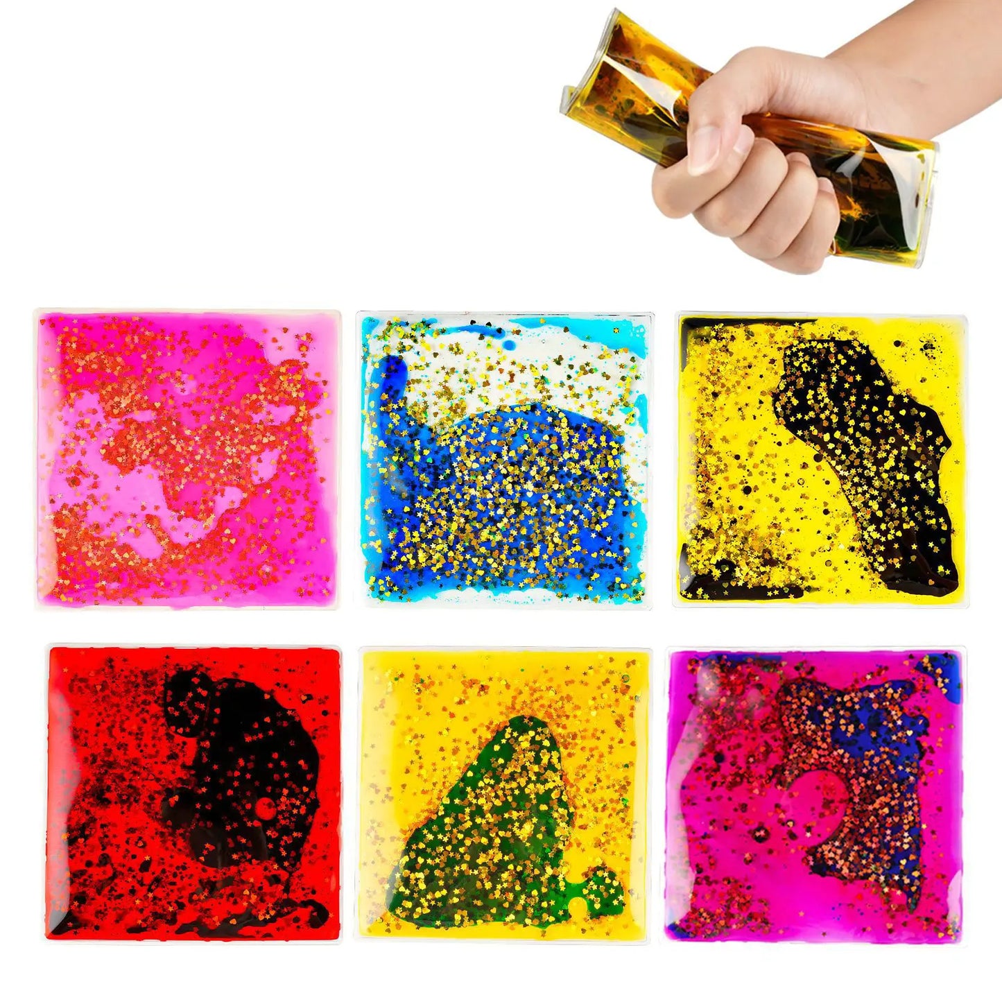 Set Sensorial Hexagonal de Gel Líquido Squishy