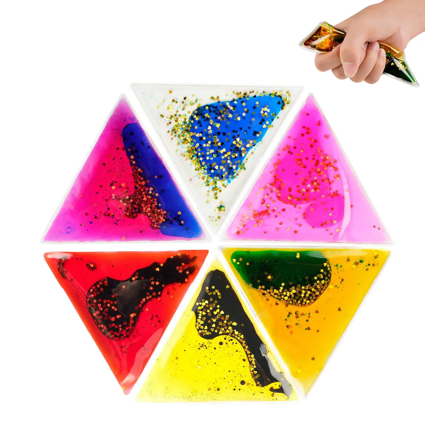 Set Sensorial Hexagonal de Gel Líquido Squishy