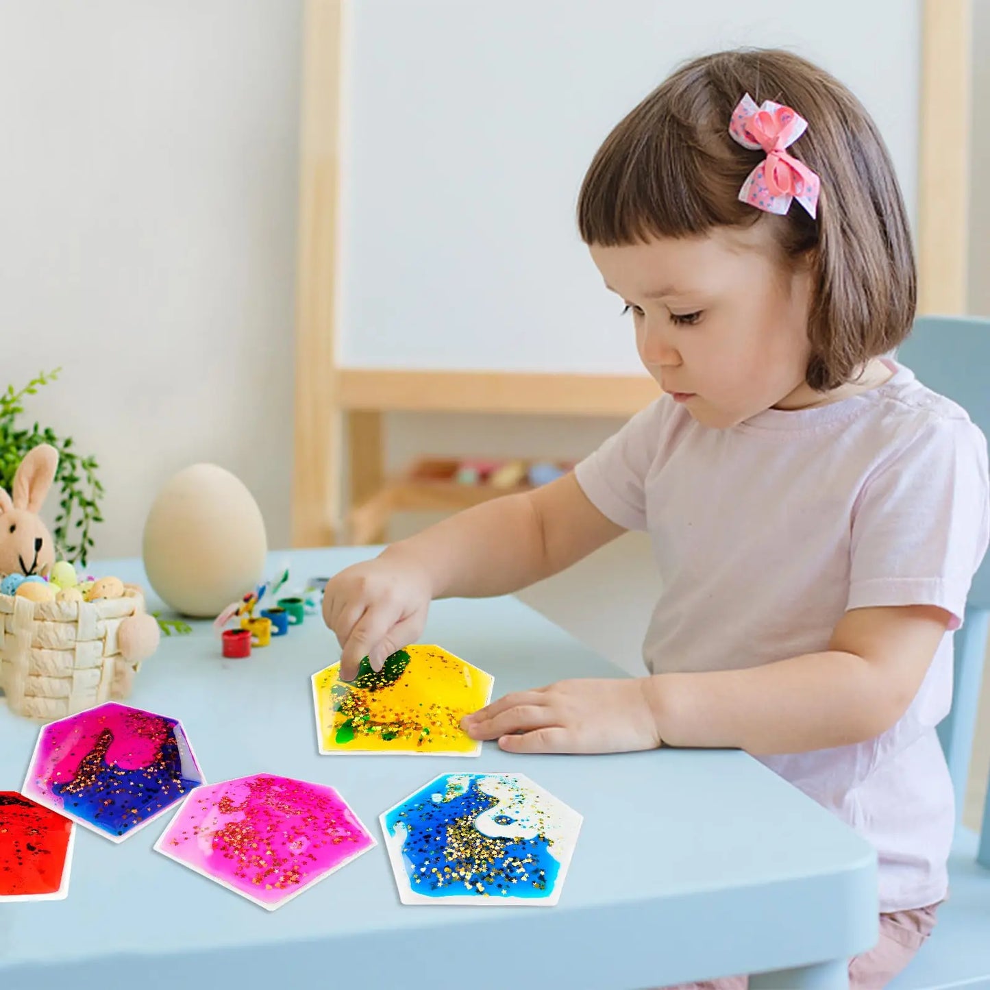 Set Sensorial Hexagonal de Gel Líquido Squishy