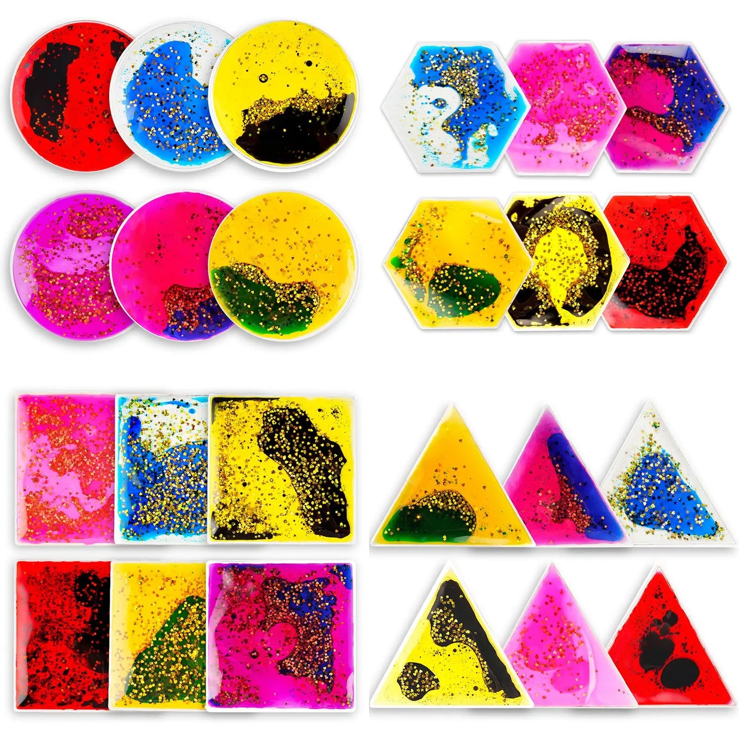 Set Sensorial Hexagonal de Gel Líquido Squishy