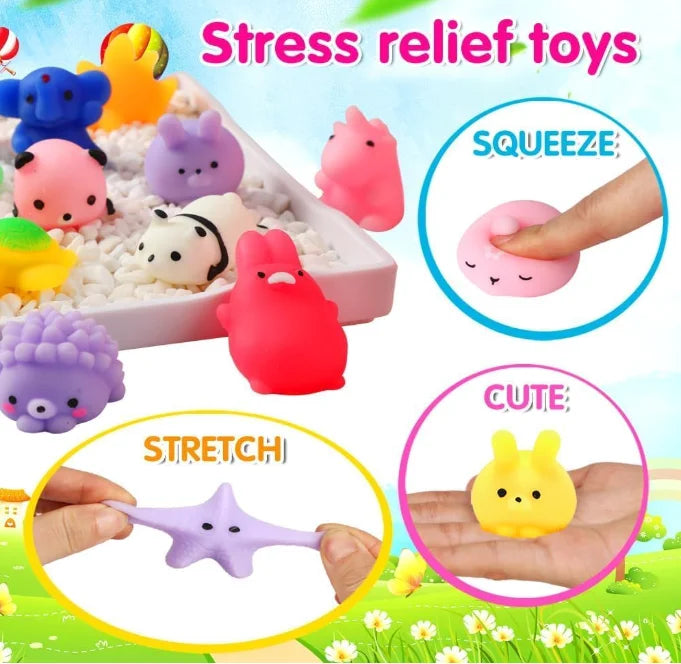 Set de 80 mini squishies mochi suaves