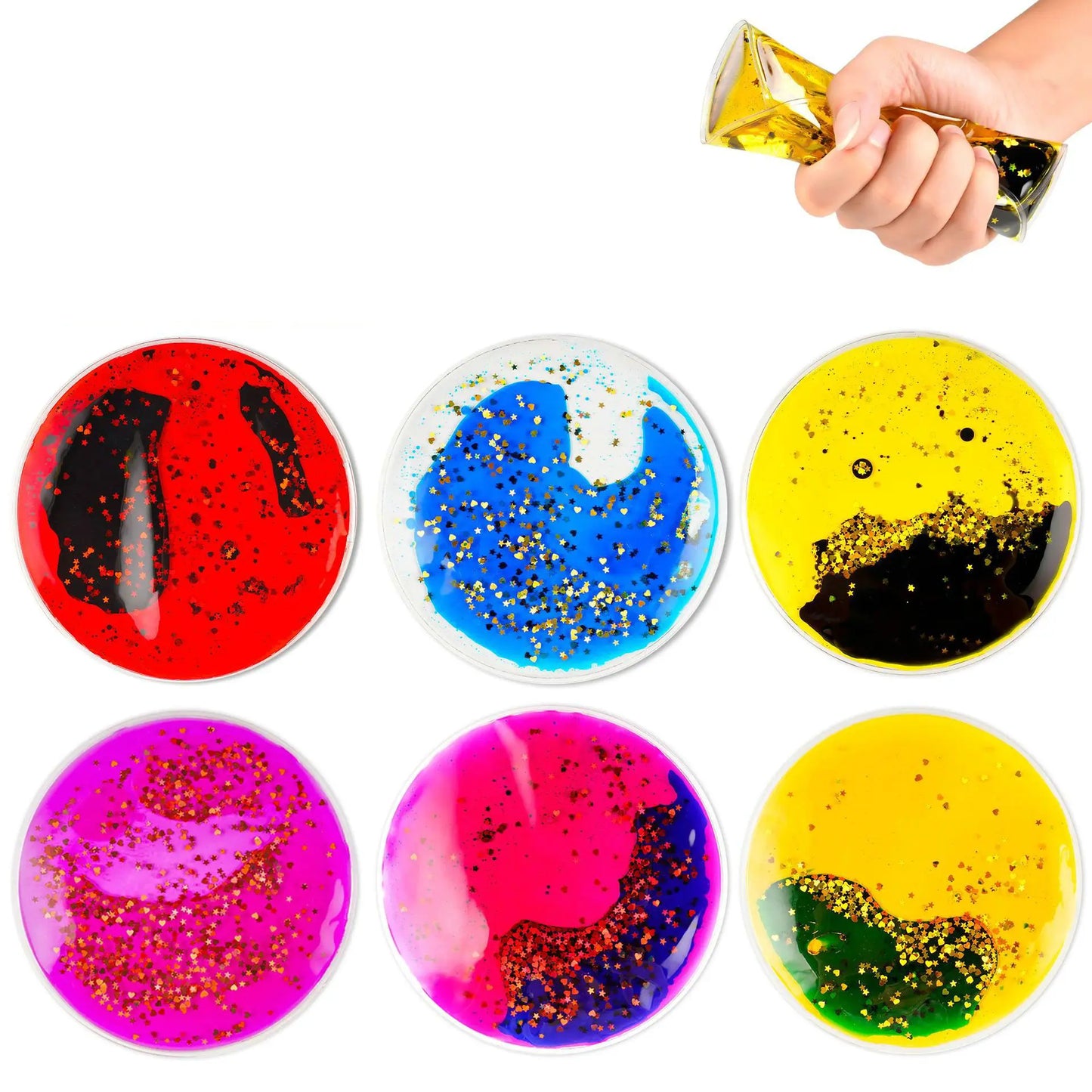 Set Sensorial Hexagonal de Gel Líquido Squishy