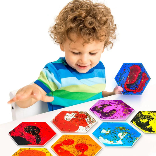 Set Sensorial Hexagonal de Gel Líquido Squishy