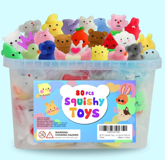 Set de 80 mini squishies mochi suaves