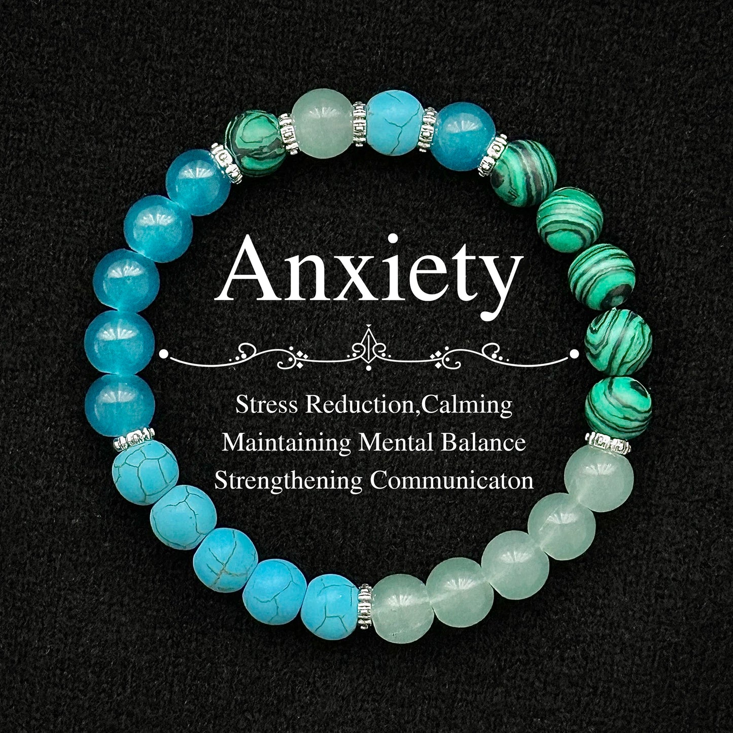 Pulsera piedras naturales antiestrés y ansiedad