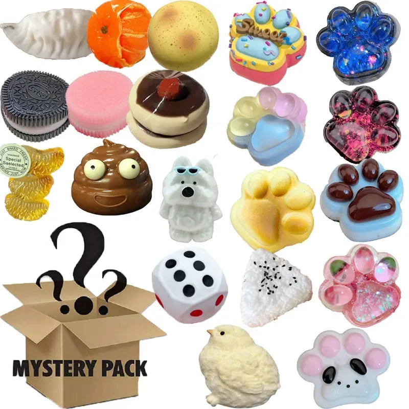 Caja misterio Huellitas Gato 3 piezas squishy antiestrés