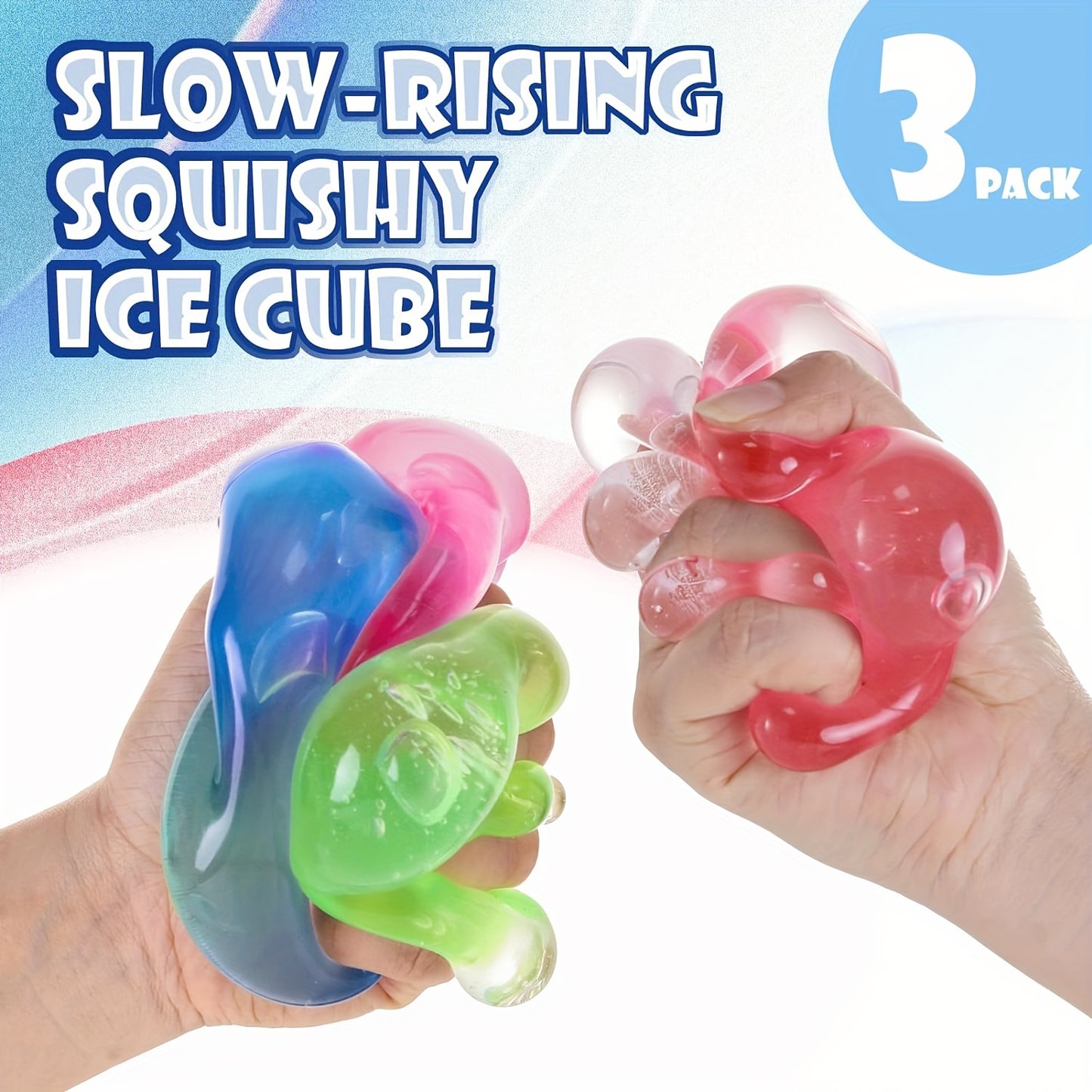 Set Cubo de hielo 3 pack squishy alivia ansiedad y tensión