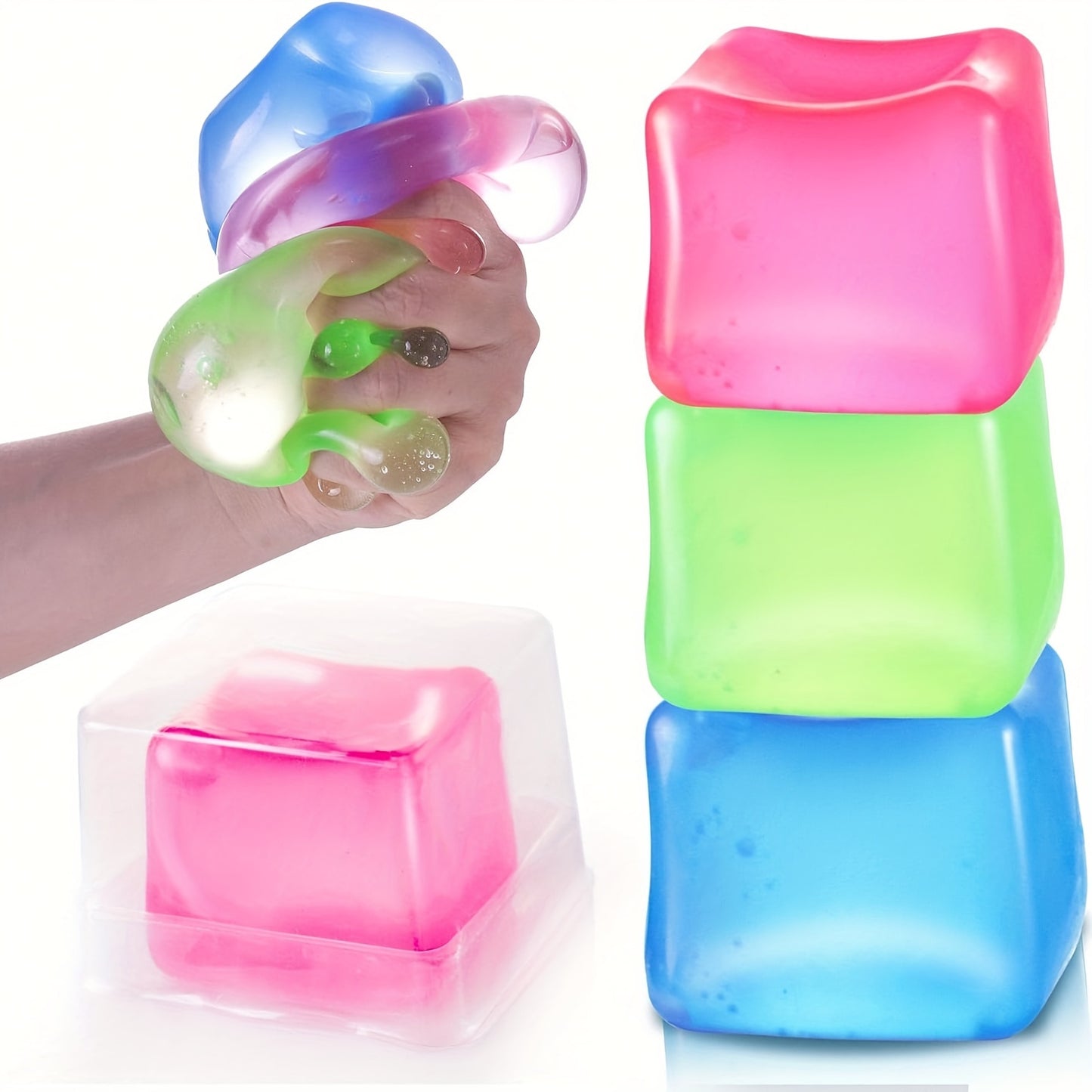 Cubo de hielo squishy sensorial antiestrés