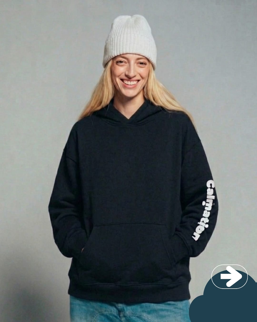 Hoodie Color Plano Negro