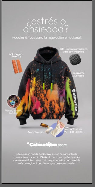 Hoodie ART extra sensorial aromaterapia para ansiedad, estrés y calma